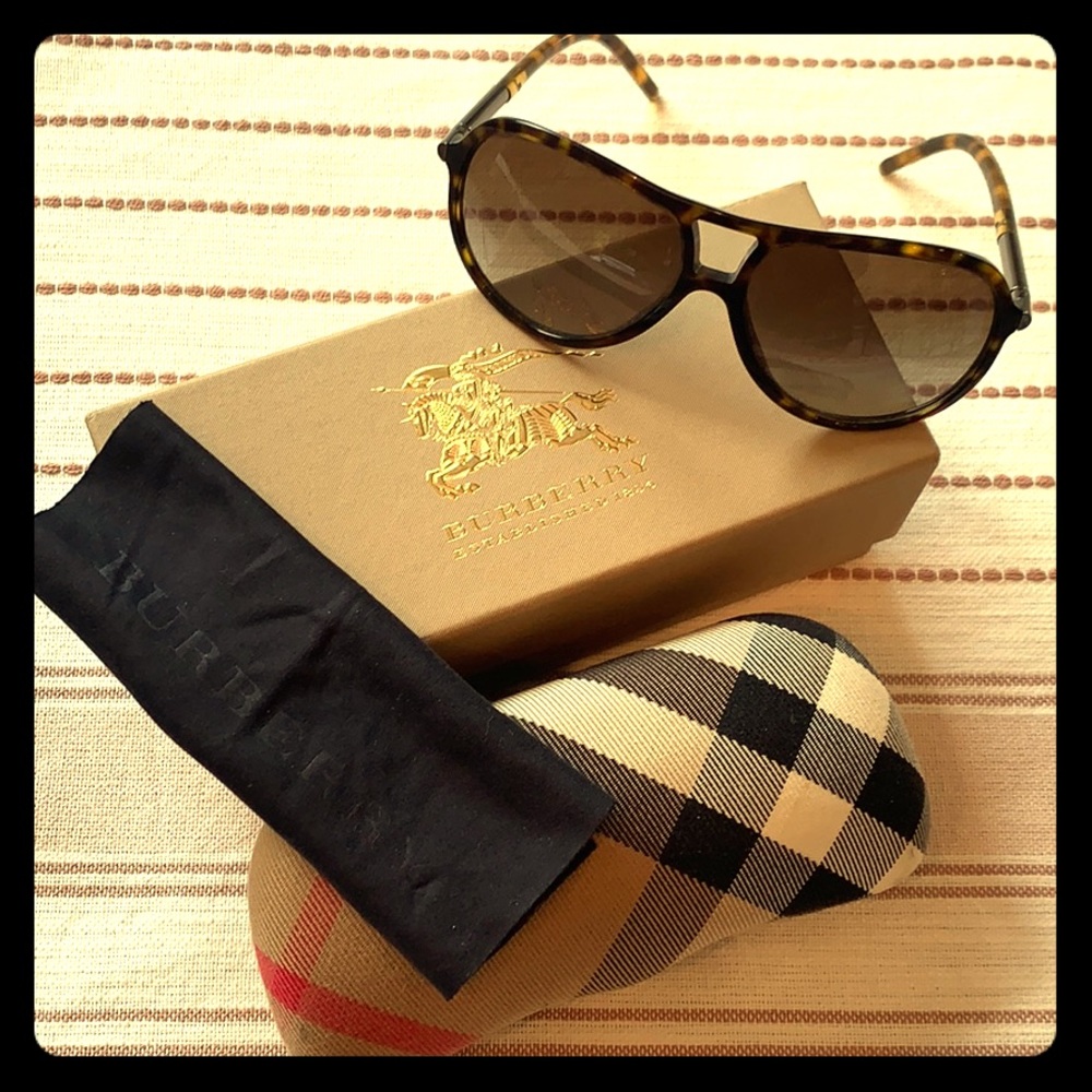 Burberry Tortoise Aviator Sunglasses
